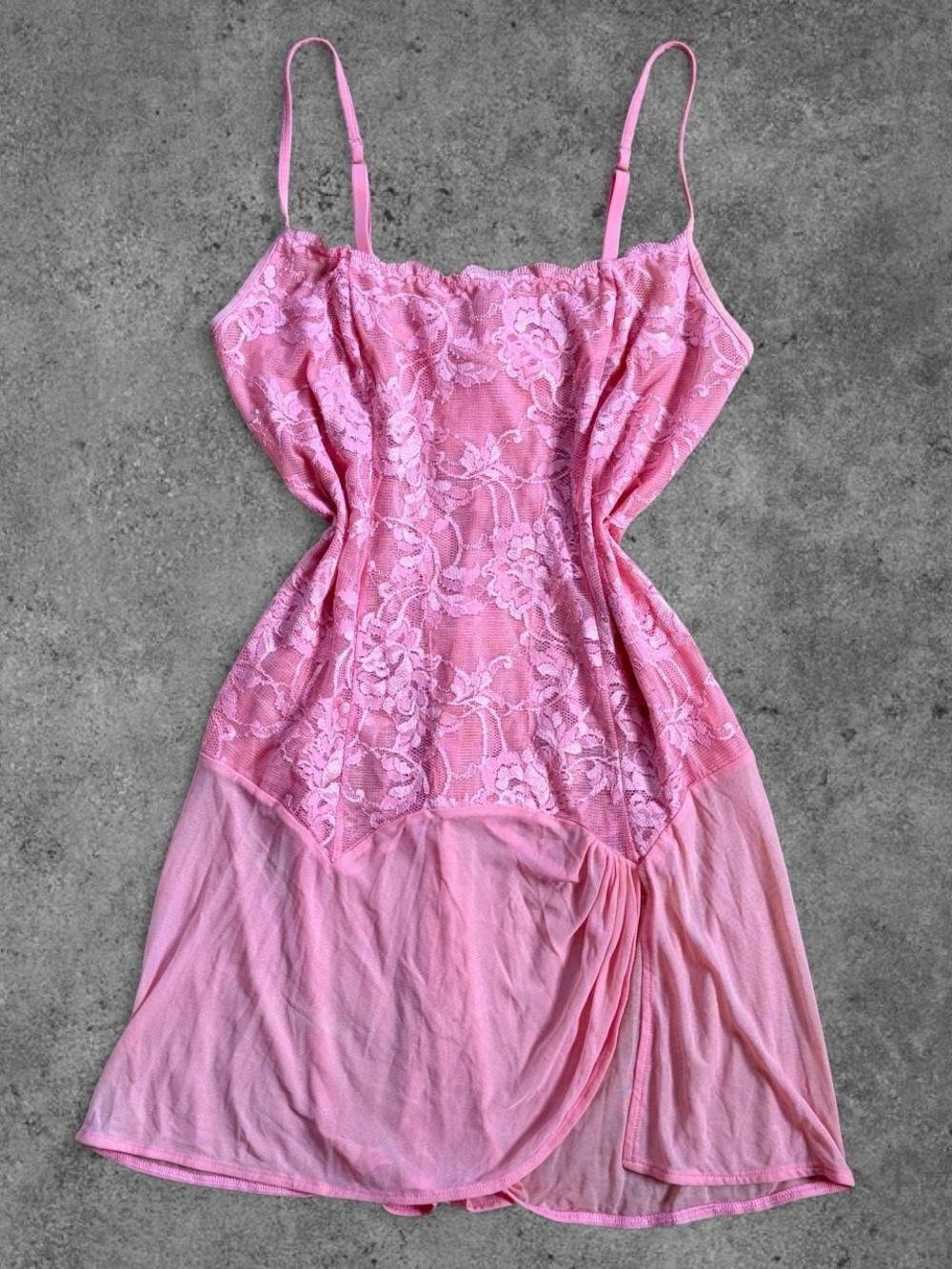 Y2K Pink Lace Coquette Fairy Slip Dress